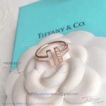 AAA Replica Tiffany T Square Diamond And Mother Of Pearl Ring In Rose Gold
